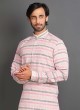 Simple Linen Fabric Stripe Pattern Kurta Pajama